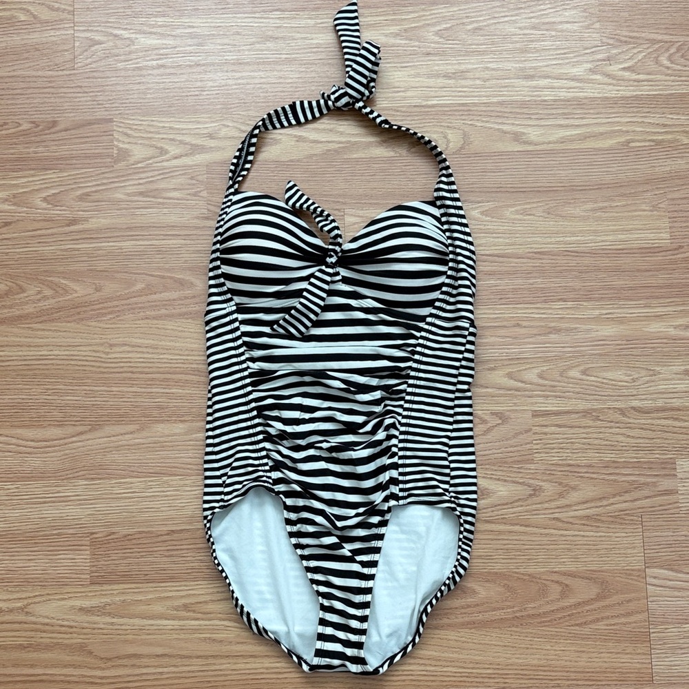 Womens Merona Black and White Striped One Piece